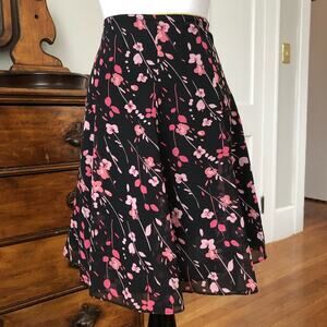 Express Floral Flared Skirt, Size 1/2